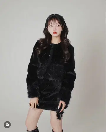 엠미엠므 Mmeeme 샤인 페이크 파 미니 스커트