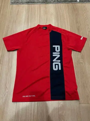 PING 남성용 골프 셔츠 M 빨간색/네이비