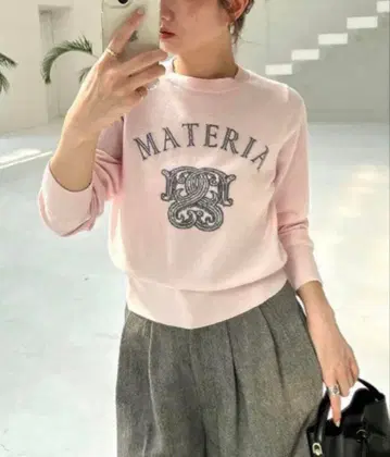 SNIDEL 엠블럼 자카드 니트 풀오버 스나이델 니트