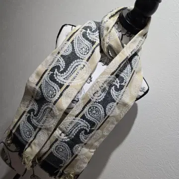 페이즐리 무늬 스톨 베이지 그레이