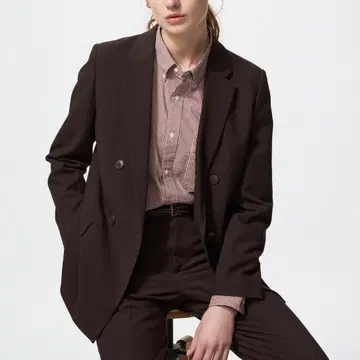 유니클로 더블 자켓 다크 브라운 완판템