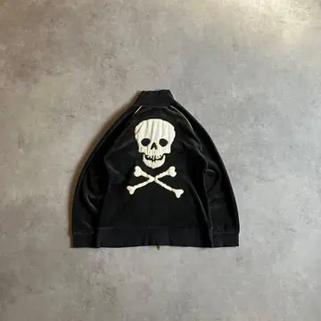 00s y2k archive 스컬 벨로아 저지 자켓 시크 스타일