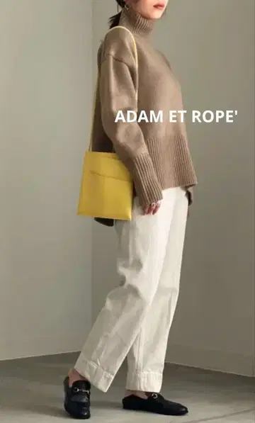 새상품급 ADAM ET ROPE' 터틀백 슬릿넥 니트 풀오버
