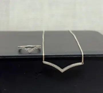 판도라 스파클링 위시본 반지 & 목걸이