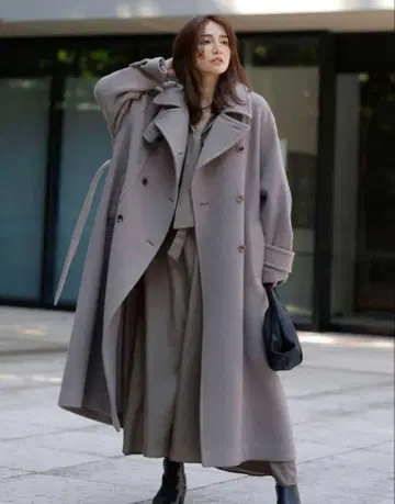 스탠드 카라 더블 코트 FRAY I.D