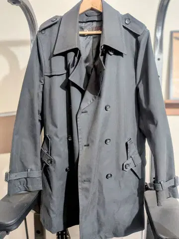 BENADLER 블랙 트렌치코트 더블 브레스트