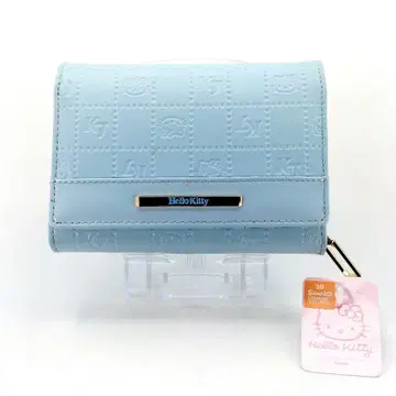 당시 미사용 헬로키티 삼단 접이식 지갑 여성용 블루 2002년