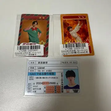 Lienel 타케다 소세이 트레이딩 카드 3장