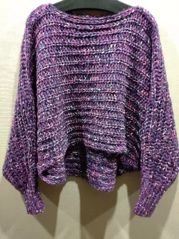 ATELIER SIX 보라색 계열 멀티 컬러 니트 스웨터 긴팔