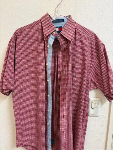 타미힐피거 반팔 체크 셔츠 빈티지