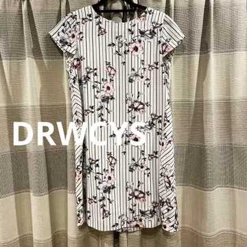 [ DRWCYS ] 스트라이프 플라워 원피스 반팔