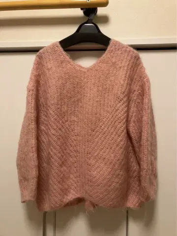 SNIDEL 핑크 V넥 니트