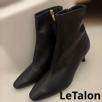 르탈론 프렌치 스퀘어 숏부츠 6cm 블랙 택 포함 미사용 새상품