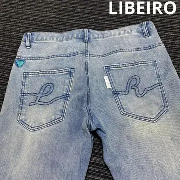 LIBEIRO distressed 블루 데님 팬츠 M 사이즈