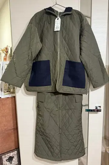 [ 가격 협상 대환영 ] COTORICA. 포켓 디자인 퀼팅 셋업