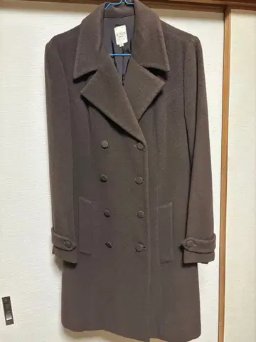 et vous 브라운 더블 브레스트 코트 36