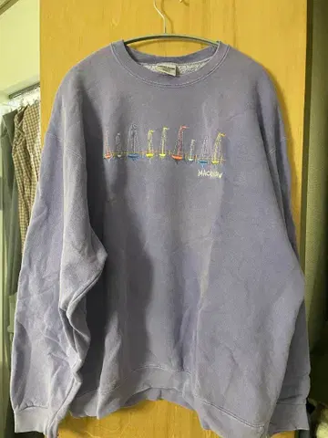 퍼플 맨투맨 L 구제 의류