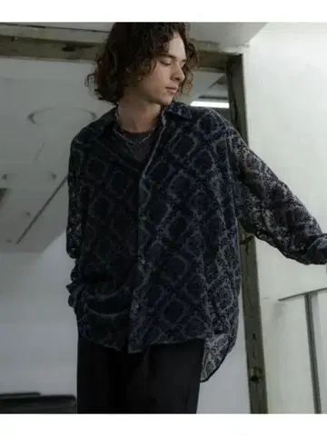 HARE/다마스크 벨로아 오팔 셔츠