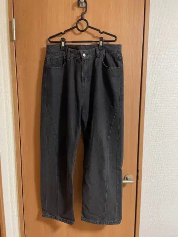 90city 세미 와이드 팬츠 블랙