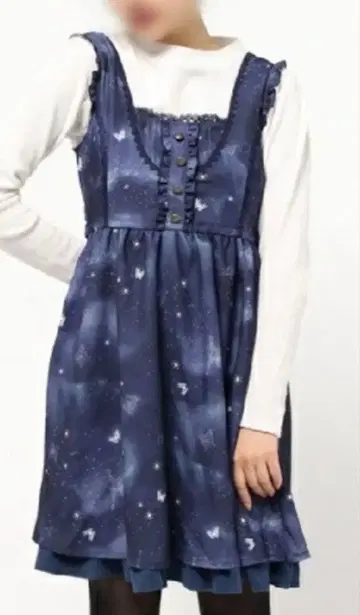 axes femme 별 패턴 슬리브리스 원피스 네이비