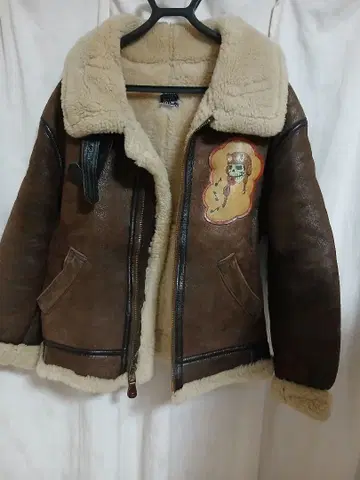 AVIREX 가죽 봄버 자켓 브라운