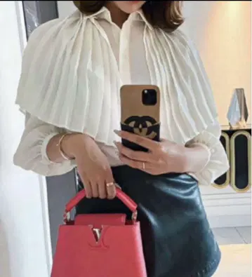 sheller 플리츠 케이프 블라우스