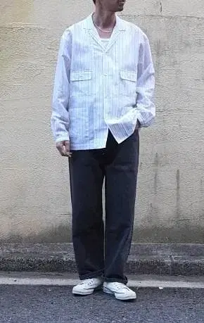 EEL Products (EEL) 셔츠 자켓 M 화이트 면린넨 일본제