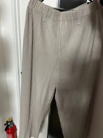 HP 베이지 스트라이프 와이드 팬츠 HP23-JT-158-10