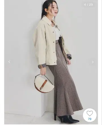 SNIDEL 하이웨스트 머메이드 스커트 CHECK