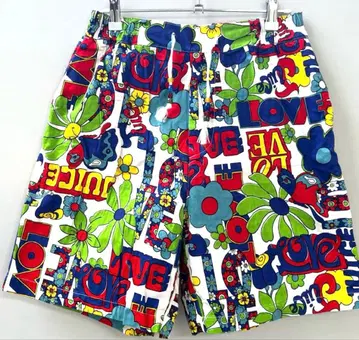 MINEDENIM 컬러풀 꽃무늬 숏팬츠