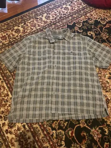 Eddie Bauer 체크 무늬 반팔 셔츠 XL 90s