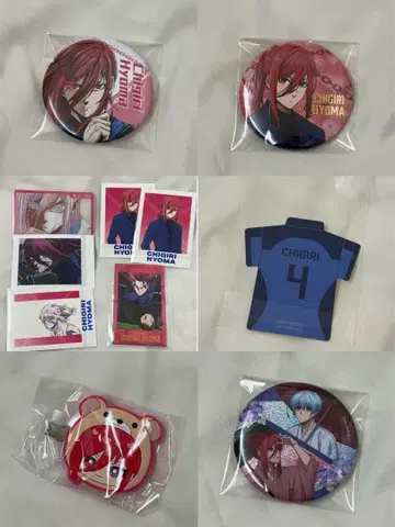 치기리 효마 캔뱃지 파샤코레 블루 록 에고전 스티커 앞머리 클립