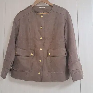 ELFINDAME 노카라 자켓 L 사이즈 브라운