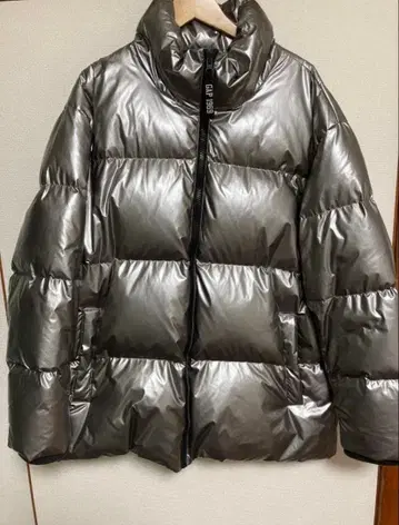 GAP 메탈릭 실버 다운 자켓