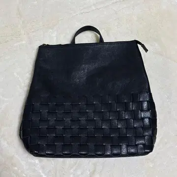 블랙 가죽 뜨개질 백팩 인트레차트