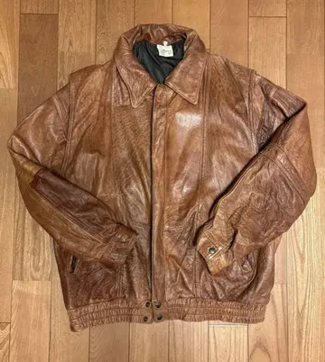 70s 빈티지 브라운 가죽 자켓 천연 가죽 아메카지