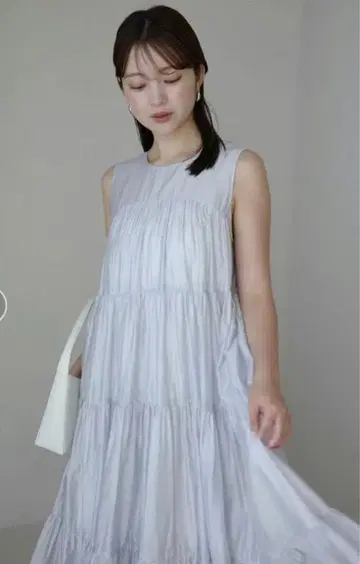 anuans 텐셀 리치 오간 티어드 원피스