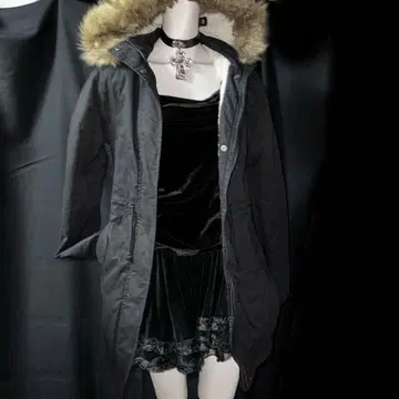 GAP 헤이세이 갸루 Y2K 그런지 퍼 모즈 코트 기믹