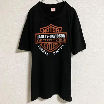 BOX 셔츠 반팔 프린트 할리데이비슨 면 블랙 L 사이즈
