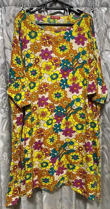 [ 2색 세트 ] 차이하네 컬러풀 플라워 프린트 T셔츠 원피스