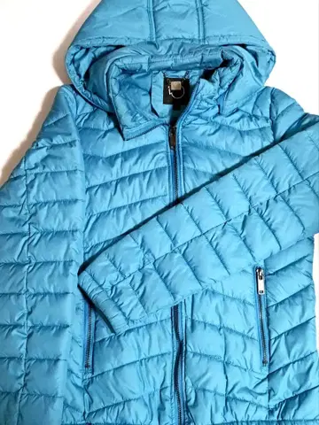 탈부착 가능 후드 다운 자켓 S 블루