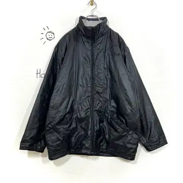 휠라 점퍼(L) 퀼팅 충전솜 집업 블랙 드로 코드