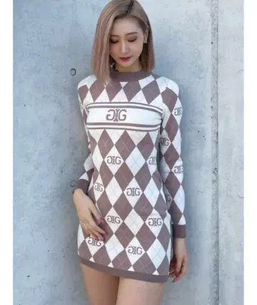 GYDA 아가일 Symmetry 타이트 니트 원피스