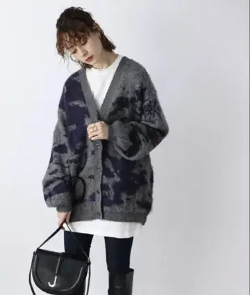 JEANASIS 5G Foggy 기모 V넥 가디건 그레이 계열 FREE