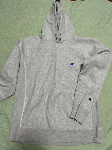 Champion 그레이 후드 부착 후드티