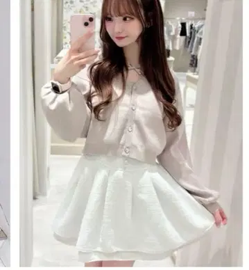 evelyn 트위드 더블 플레어 SK