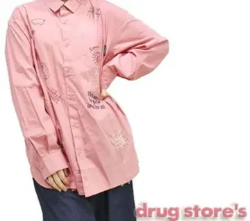 drug store's / 핑크 자수 긴팔 셔츠 / 프리 사이즈