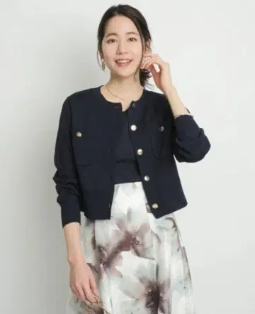 JUSGLITTY 저스길리티 니트 자켓 앙상블 네이비