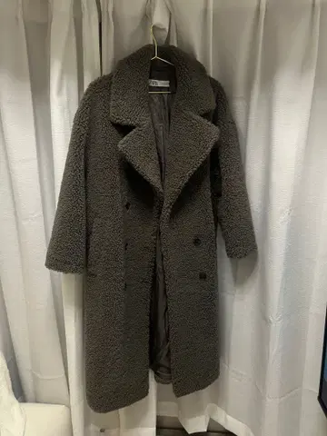 ZARA 보아 롱 코트 그레이
