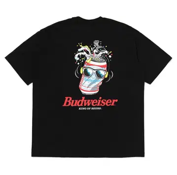 챌린저 x 버드와이저 x 하로시 완판 티셔츠 블랙 인기